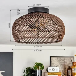 Luminaires Scandinaves-hofstein Brandala Plafonnier Noir, 2 lumières