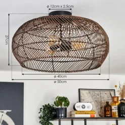 Luminaires Scandinaves-hofstein Brandala Plafonnier Noir, 3 lumières