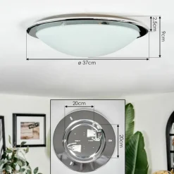 hofstein Brena Plafonnier Argenté, 2 lumières