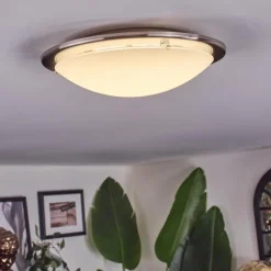 hofstein Brena Plafonnier LED Nickel mat, 1 lumière