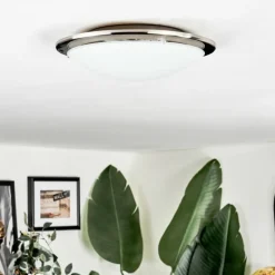 hofstein Brena Plafonnier LED Nickel mat, 1 lumière