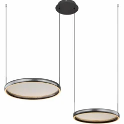 Luminaires Globo Lighting Briggs Suspension LED Noir, 1 lumière, Télécommandes* Suspensions