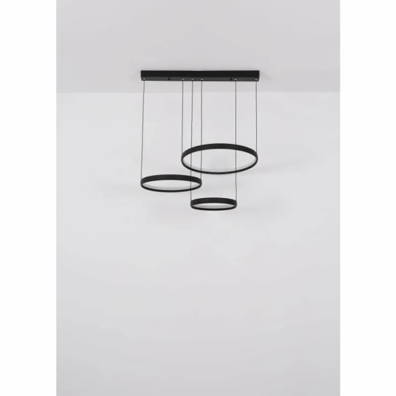 Luminaires Globo Lighting Briggs Suspension LED Noir, 1 lumière, Télécommandes* Éclairage Led