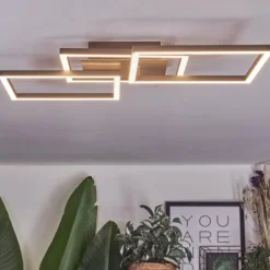 Lampes Dorées-hofstein Brina Plafonnier LED Brun, Or, 1 lumière