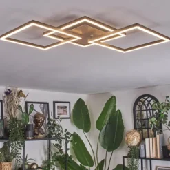 Lampes Dorées-hofstein Brina Plafonnier LED Brun, Or, 1 lumière