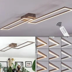 Lampes Dorées-hofstein Brina Plafonnier LED Brun, Or, 1 lumière, Télécommandes