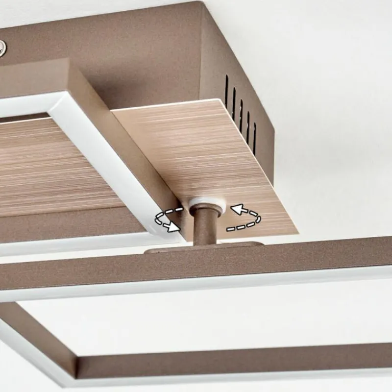 Lampes Dorées-hofstein Brina Plafonnier LED Brun, Or, 1 lumière, Télécommandes