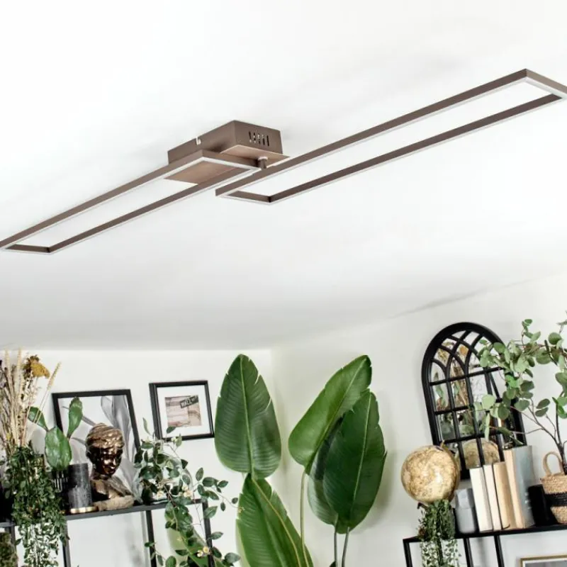 Lampes Dorées-hofstein Brina Plafonnier LED Brun, Or, 1 lumière, Télécommandes