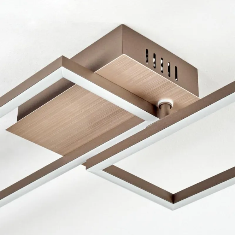 Lampes Dorées-hofstein Brina Plafonnier LED Brun, Or, 1 lumière, Télécommandes