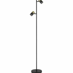 Suspension Verre Fumé-Luminaires Globo Lighting Brisbon Lampadaire Noir, 2 lumières