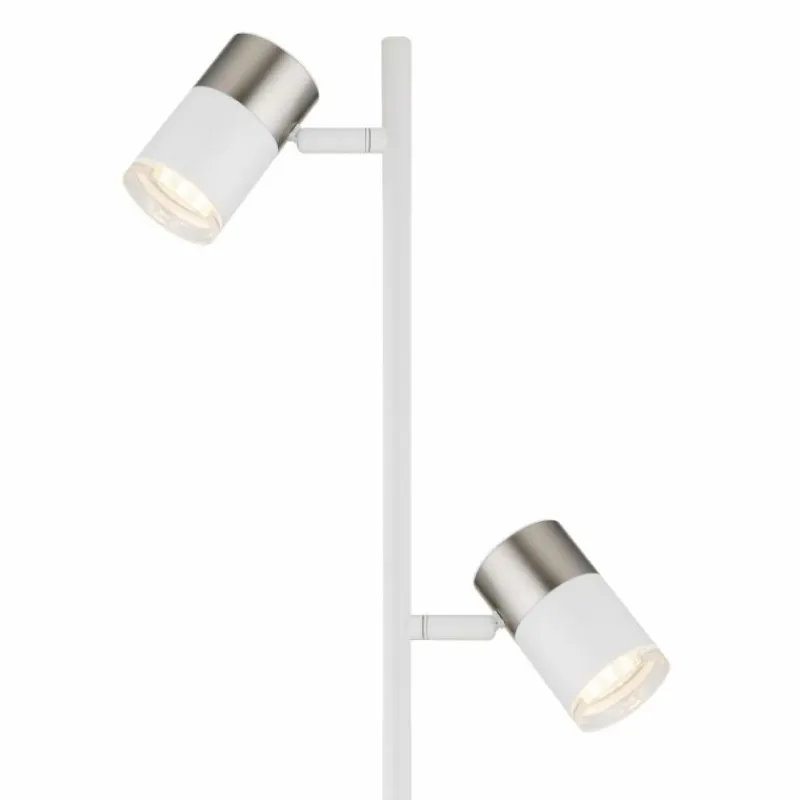 Luminaires Globo Lighting Brisbon Lampadaire Blanc, 2 lumières* Lampadaires Et Lampes Sur Pied