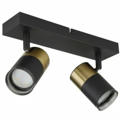 Suspension Verre Fumé-Luminaires Globo Lighting Brisbon Plafonnier, Spot de plafond, Applique murale, Spot mural Noir, 2 lumières