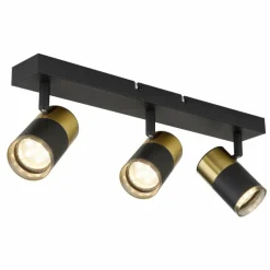 Suspension Verre Fumé-Luminaires Globo Lighting Brisbon Plafonnier, Spot de plafond, Applique murale, Spot mural Noir, 3 lumières