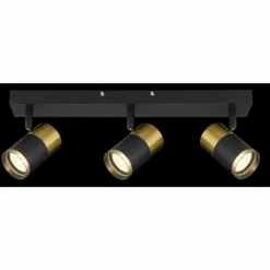 Suspension Verre Fumé-Luminaires Globo Lighting Brisbon Plafonnier, Spot de plafond, Applique murale, Spot mural Noir, 3 lumières