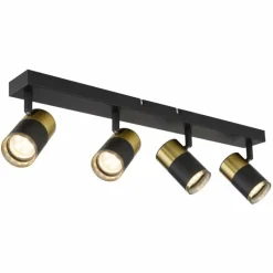 Suspension Verre Fumé-Luminaires Globo Lighting Brisbon Plafonnier, Spot de plafond, Applique murale, Spot mural Noir, 4 lumières