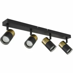 Suspension Verre Fumé-Luminaires Globo Lighting Brisbon Plafonnier, Spot de plafond, Applique murale, Spot mural Noir, 4 lumières