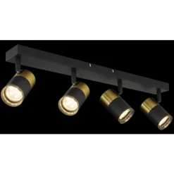 Suspension Verre Fumé-Luminaires Globo Lighting Brisbon Plafonnier, Spot de plafond, Applique murale, Spot mural Noir, 4 lumières