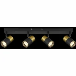 Suspension Verre Fumé-Luminaires Globo Lighting Brisbon Plafonnier, Spot de plafond, Applique murale, Spot mural Noir, 4 lumières