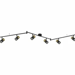 Suspension Verre Fumé-Luminaires Globo Lighting Brisbon Plafonnier, Spot de plafond, Applique murale, Spot mural Noir, 6 lumières