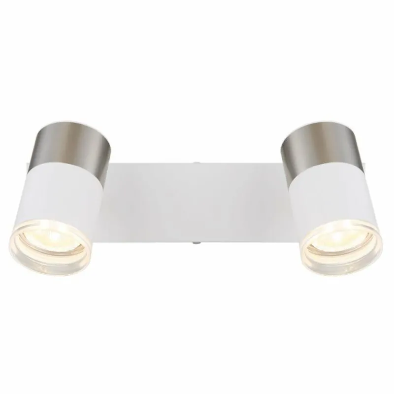 Luminaires Globo Lighting Brisbon Plafonnier, Spot de plafond, Applique murale, Spot mural Blanc, 2 lumières* Spots Et Projecteurs