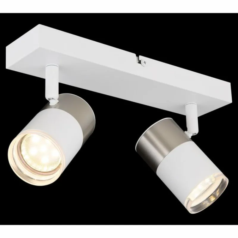 Luminaires Globo Lighting Brisbon Plafonnier, Spot de plafond, Applique murale, Spot mural Blanc, 2 lumières* Spots Et Projecteurs