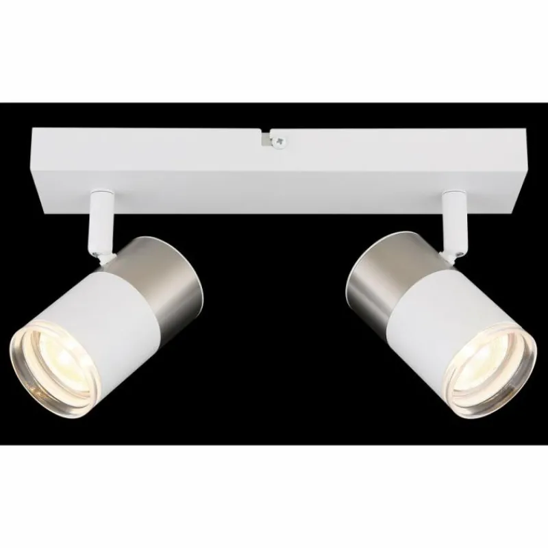 Luminaires Globo Lighting Brisbon Plafonnier, Spot de plafond, Applique murale, Spot mural Blanc, 2 lumières* Spots Et Projecteurs