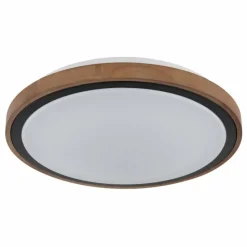 Lampes En Bois-Luminaires Globo Lighting Bruno Plafonnier LED Brun, Noir, 1 lumière