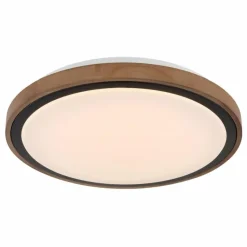 Lampes En Bois-Luminaires Globo Lighting Bruno Plafonnier LED Brun, Noir, 1 lumière