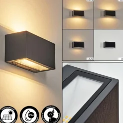 hofstein Brydebjerg Lampe murale d´extérieur, Luminaire Up & Down, Applique murale LED Noir, 1 lumière