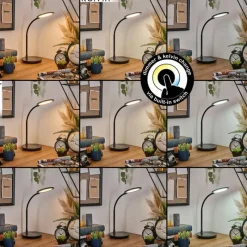 hofstein Buktrup Lampe de bureau, Lampe à poser LED Noir, 1 lumière