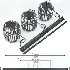 hofstein Bystrup Suspension, Suspension Noir, 3 lumières