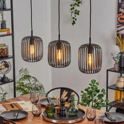 hofstein Bystrup Suspension, Suspension Noir, 3 lumières