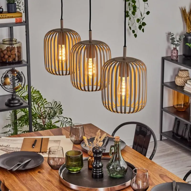 Luminaires Scandinaves-hofstein Bystrup Suspension, Suspension Beige, Sable, 3 lumières