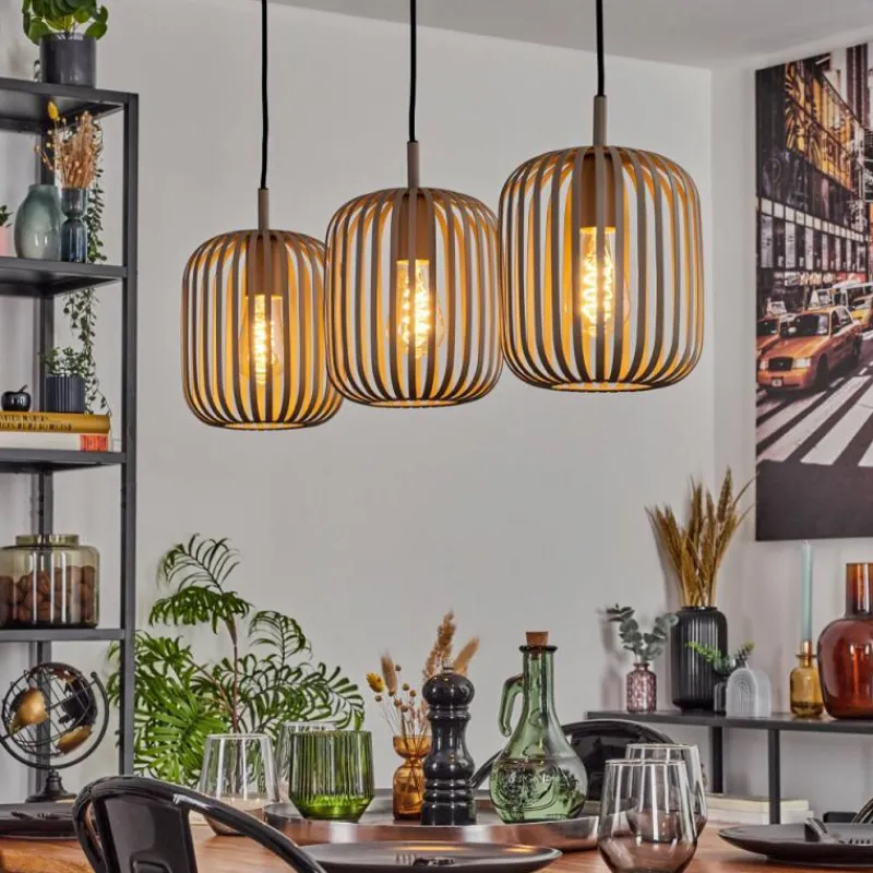 Luminaires Scandinaves-hofstein Bystrup Suspension, Suspension Beige, Sable, 3 lumières