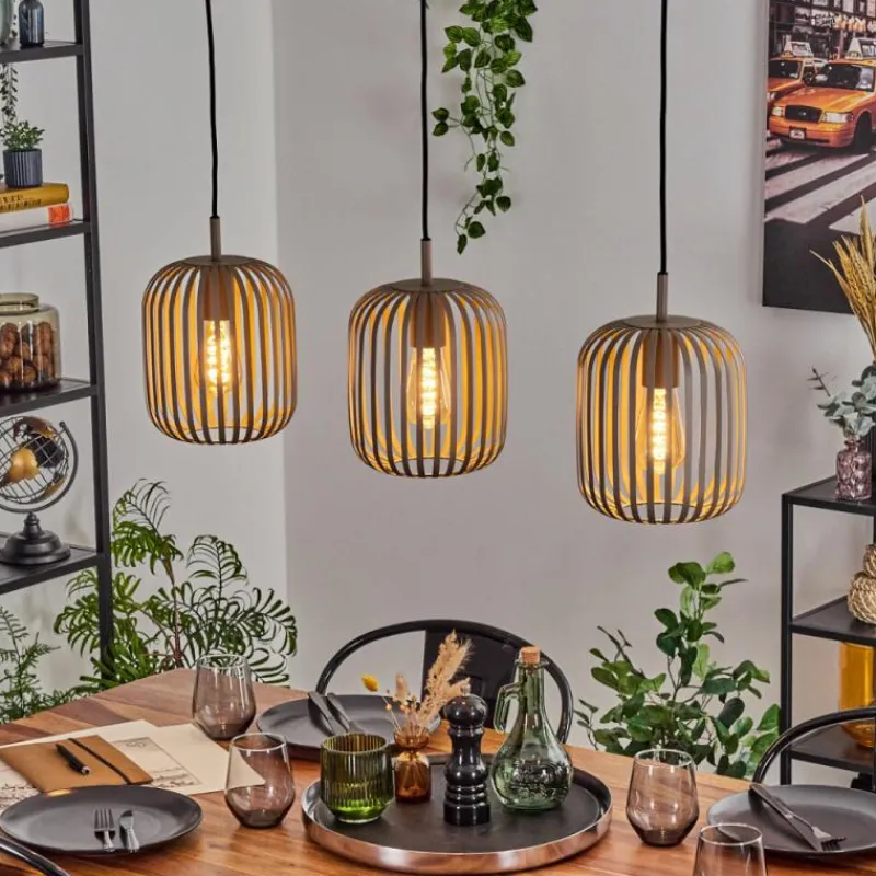 Luminaires Scandinaves-hofstein Bystrup Suspension, Suspension Beige, Sable, 3 lumières