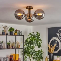 hofstein Cabalonga Plafonnier, Boule lumineuse Laiton, 3 lumières