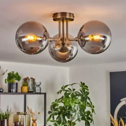 hofstein Cabalonga Plafonnier, Boule lumineuse Laiton, 3 lumières