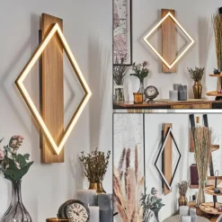 Luminaires Scandinaves-hofstein Cabanas Applique murale LED Couleur bois, Noir, 1 lumière