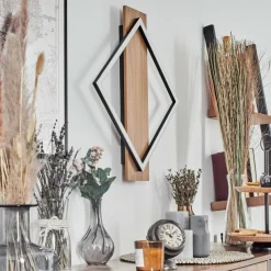 Luminaires Scandinaves-hofstein Cabanas Applique murale LED Couleur bois, Noir, 1 lumière