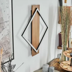 Luminaires Scandinaves-hofstein Cabanas Applique murale LED Couleur bois, Noir, 1 lumière