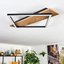 Luminaires Scandinaves-hofstein Cabanas Plafonnier LED Couleur bois, Noir, 1 lumière