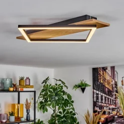 Luminaires Scandinaves-hofstein Cabanas Plafonnier LED Couleur bois, Noir, 1 lumière