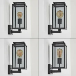 Suspension Verre Fumé-hofstein Cadafaes Lampe murale d´extérieur Noir, 1 lumière