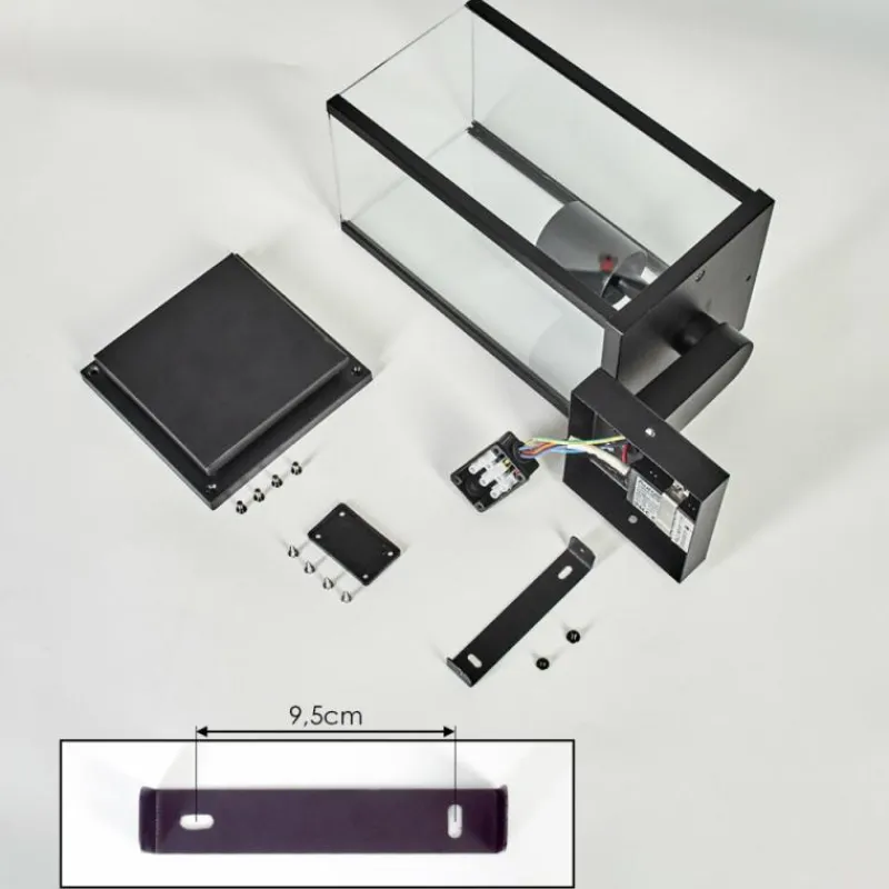 hofstein Cadafaes Lampe murale d´extérieur Noir, 1 lumière, Détecteur de mouvement