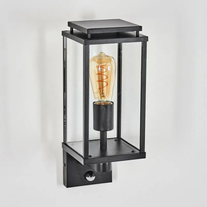 hofstein Cadafaes Lampe murale d´extérieur Noir, 1 lumière, Détecteur de mouvement