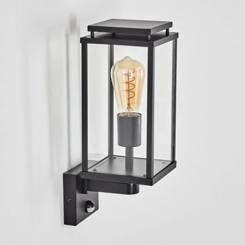 hofstein Cadafaes Lampe murale d´extérieur Noir, 1 lumière, Détecteur de mouvement