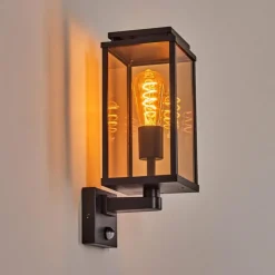 hofstein Cadafaes Lampe murale d´extérieur Noir, 1 lumière, Détecteur de mouvement