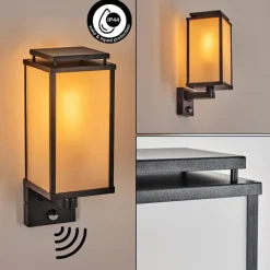 hofstein Cadafaes Lampe murale d´extérieur Noir, 1 lumière, Détecteur de mouvement