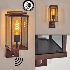 hofstein Cadafaes Lampe murale d´extérieur Rouille, 1 lumière, Détecteur de mouvement