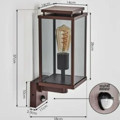 hofstein Cadafaes Lampe murale d´extérieur Rouille, 1 lumière, Détecteur de mouvement